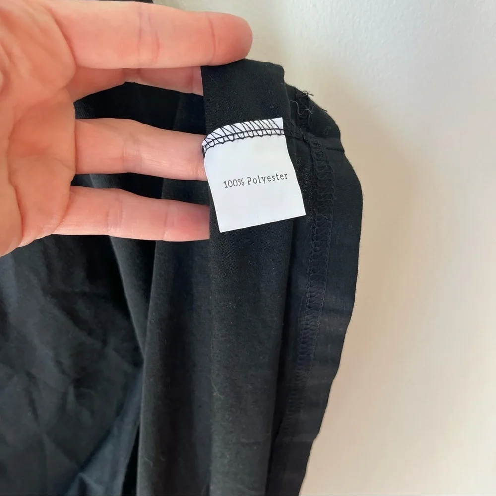 Black Slip Dress L – Rhinestone Chain Strap Midi Cocktail Evening Party Dress - Picture 5 of 7